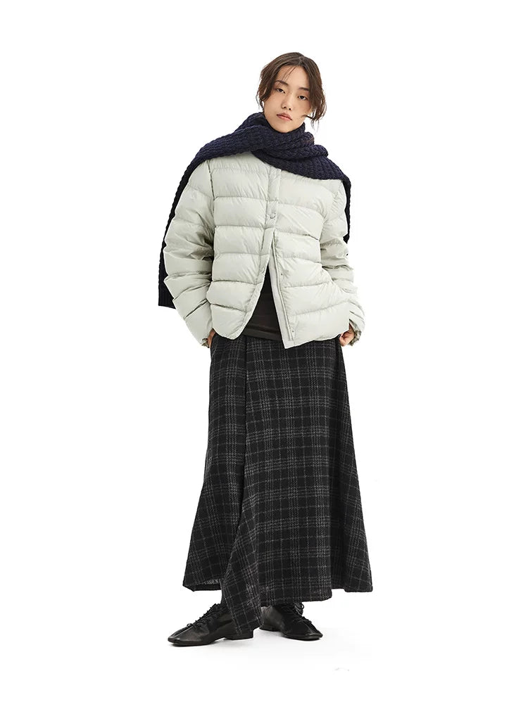 Goose Down~Round Neck down Jacket, Warm and Versatile Coat for Petite Women, Women's Clothing, New Autumn/Winter 2025 Collection