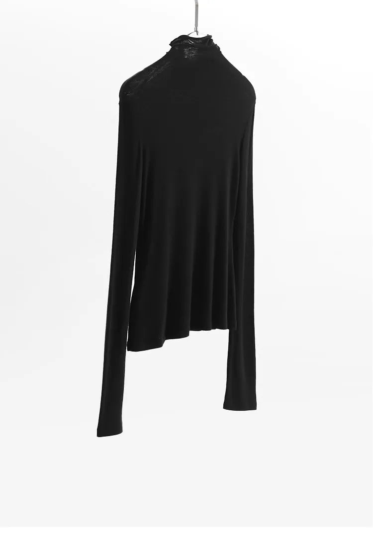 Pile-Neck T-Shirt ~ Wool-Blend Stretchy Slim-Fit Pullover, Warm and Slim-Fitting Women's Base Layer, New Autumn 2025 Collection