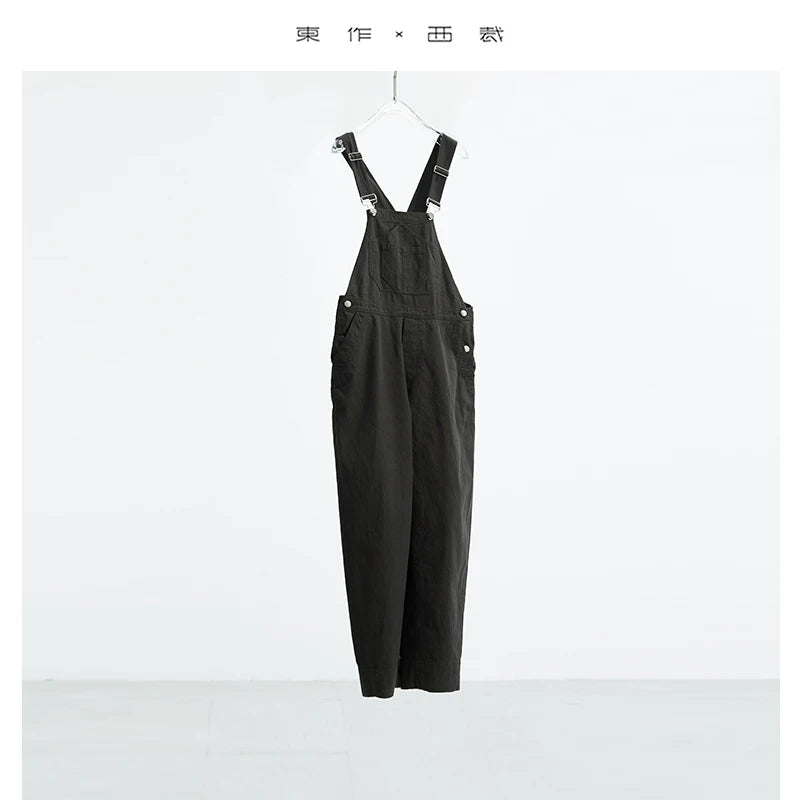 Age-Reducing Lazy Style~ Women's All-Cotton Denim Overalls, Loose Fit, Slimming Straight-Leg Jumpsuit, New for Autumn/Winter 2025