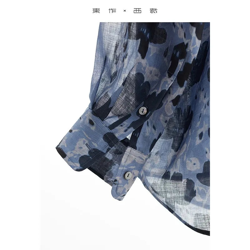 Healthy Natural Fiber~2025 Summer New Women's Ramie Shirt Long-Sleeved Sun Protection Top