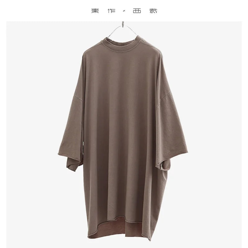 No Sense of Restraint ~ Women's Mid-Length Short-Sleeved T-Shirt, Hemp Organic Cotton Three-Quarter Sleeve Top