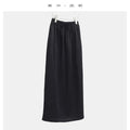 100% Acetate ~ High-Waisted Skirt, Slit Satin Long Skirt, Hip-Hugging Skirt, Women's Spring and Summer New Style