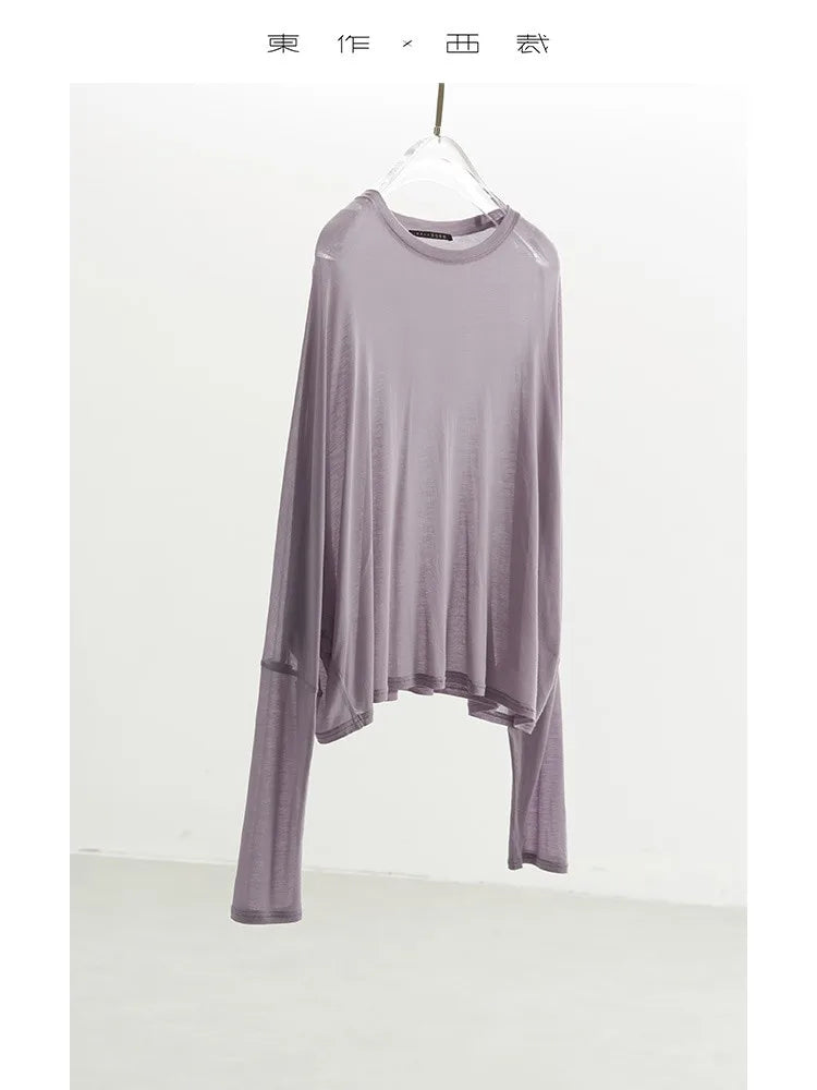 Enjoy the Silky Feel~ Summer Versatile Slimming Batwing Sleeve T-Shirt Women's Sun Protection Top