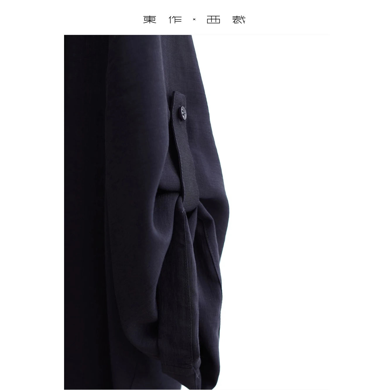 New Chinese-Style Dress~Draped Collar Navy Blue Pleated Dress, Summer Slimming and Elegant Long Dress for Women