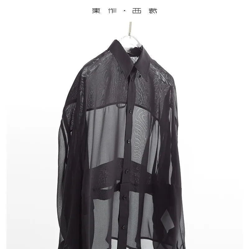 2025 Summer New Women's 100% Mulberry Silk Oversize Shirt Loose Slimming Top