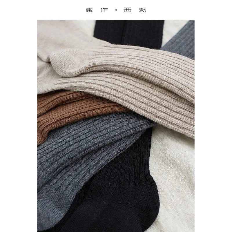 Wool Over-The-Knee Socks, Women's Calf Socks, Fashionable and Versatile Autumn and Winter Warm Socks