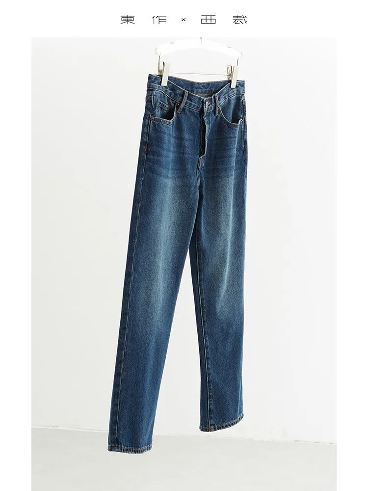 For Petite People, Just Go for It~ Slim-Fit, Flattering, Straight-Leg Pure Cotton Jeans, Casual Pants, Versatile Style