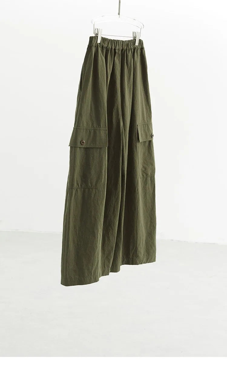 French Retro Style ~ Women's Cotton and Linen Pants, Nine-Point Wide-Leg Pants with an Artistic and Three-Dimensional Silhouette, New for Spring and Summer 2026
