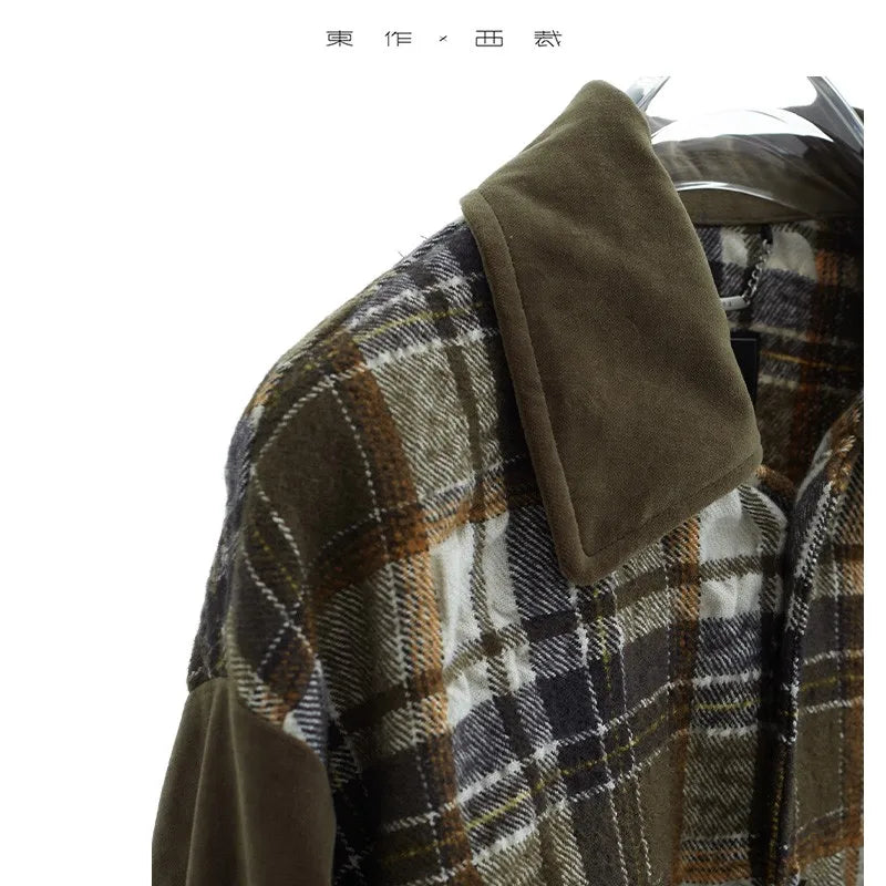 Same Style for Men and Women ~ New Autumn and Winter Wool Plaid Shirt, Women's Retro High-End Woolen Jacket