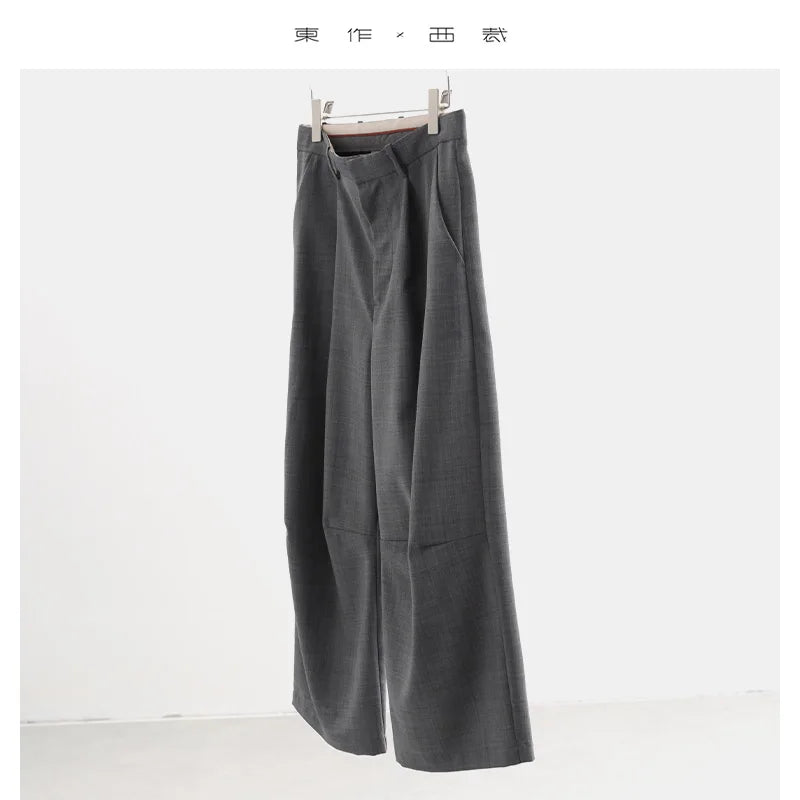 Designer Style~ High-Quality Fine-Spun Wool Blend Lightweight Breathable Cropped Pants, Wear-Resistant, Wrinkle-Resistant, Low-Waist Versatile Pants, 2025 Autumn/Winter New Model