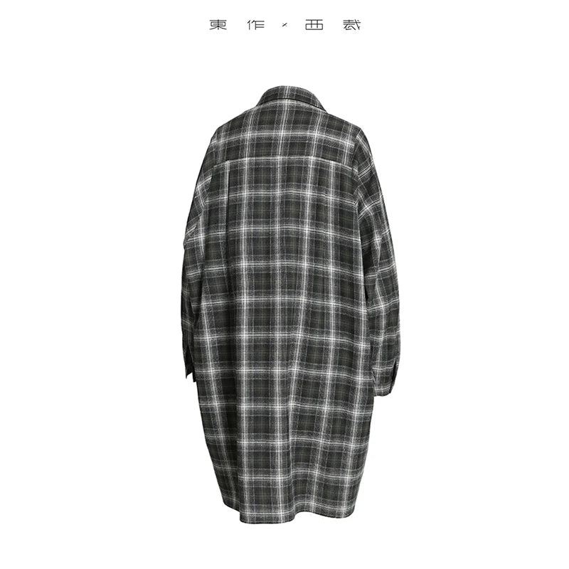 Plus-Size Plaid Shirt Casual Loose Top 2025 Autumn and Winter New Design Niche Shirt Dress
