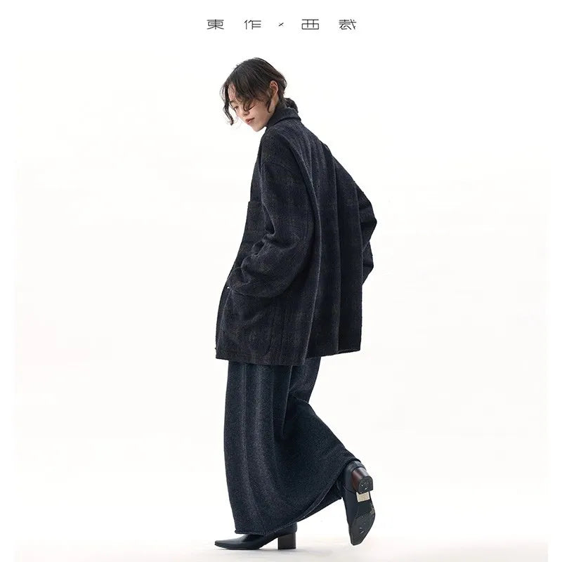 French Retro~Wool Shirt-Style Plaid Long-Sleeved Jacket 2025 Women's Autumn and Winter High-End Silhouette Top