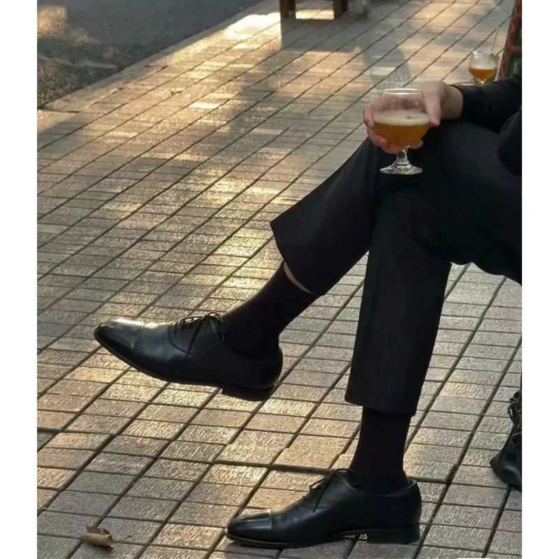 73% Merino Wool, Couple Style Mid-Calf Wool Socks, Autumn and Winter Solid Color Slouch Socks, Pack of 3 Pairs