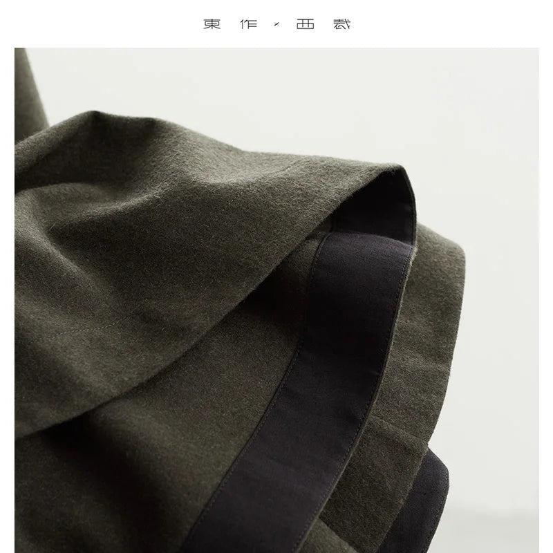 Custom Fabric, Limited Quantity~ High-Waisted Slimming A-Line Skirt, Virgin Wool Flared Skirt, Clean-Cut Workwear-Style Umbrella Skirt, New Model for Autumn/Winter 2025