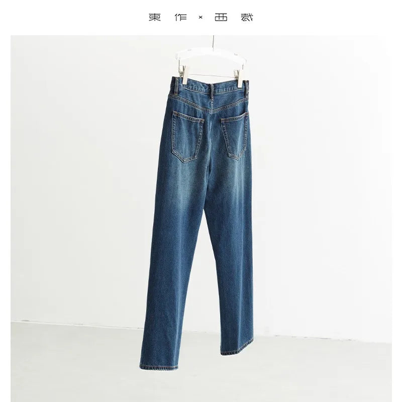 For Petite People, Just Go for It~ Slim-Fit, Flattering, Straight-Leg Pure Cotton Jeans, Casual Pants, Versatile Style