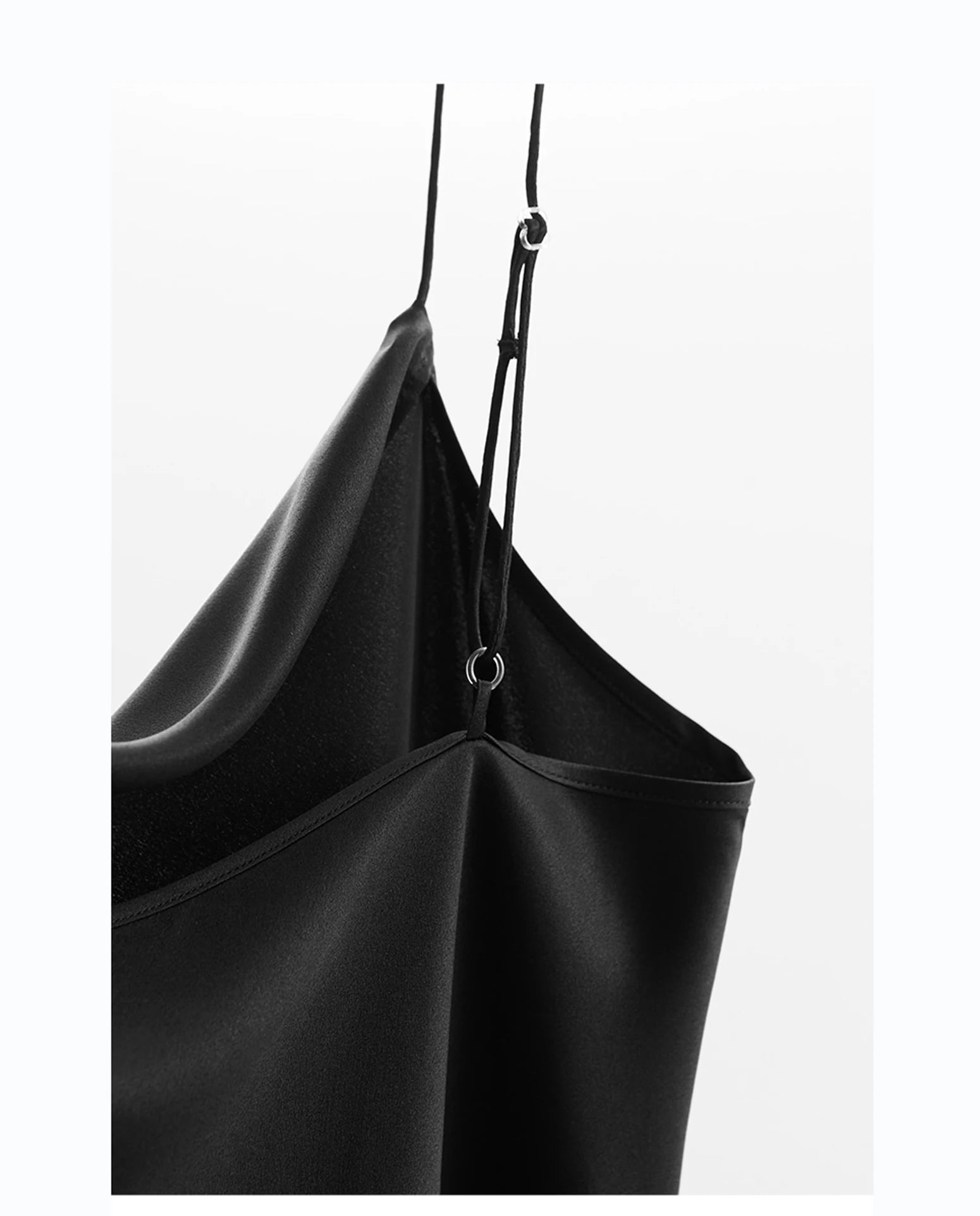 100% Mulberry Silk ~ Sleeveless Camisole ~ Bias-Cut Draped Neckline Design Tank Top