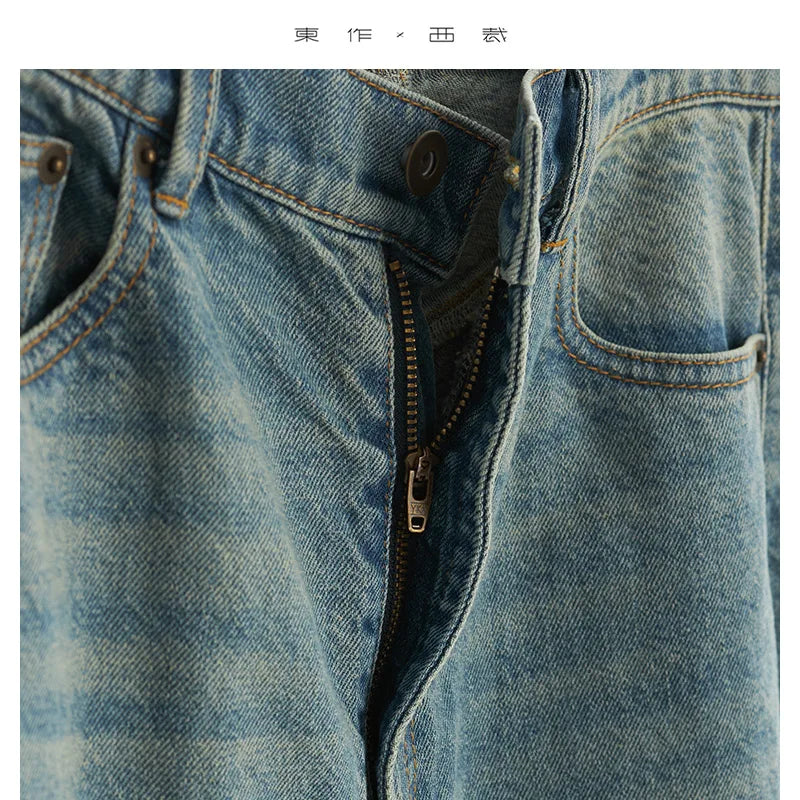 A Must-Have for Pear-Shaped Figures~ High-Waisted Slimming and Leg-Lengthening Casual Jeans, Cotton and Linen Wide-Leg Pants That Cover the Body, New for Autumn and Winter 2025