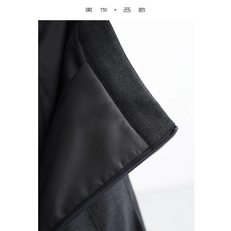 French-Style High-Waisted A-Line Pleated Skirt, Women's Autumn Slimming Artistic Long Skirt