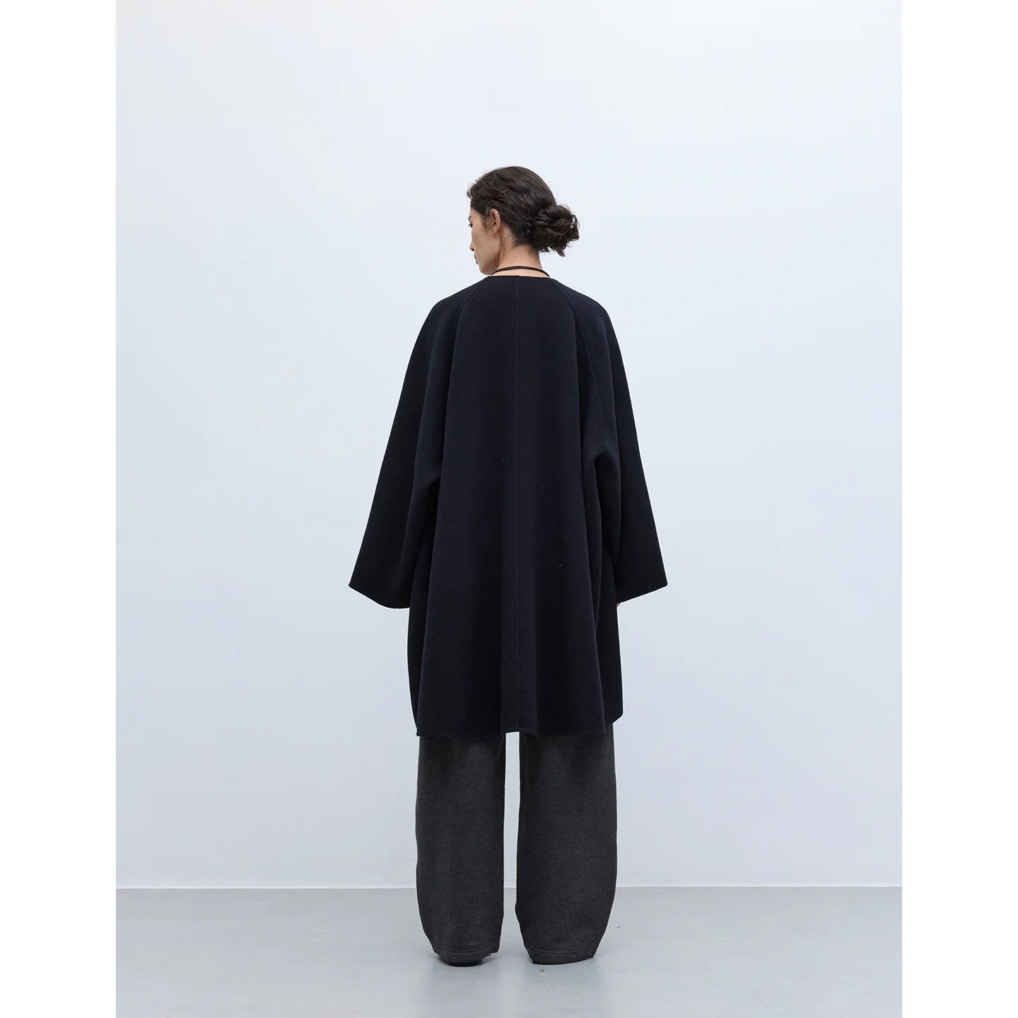 Handmade Double-Sided Woolen Coat~ 100% Wool Women's Round-Neck Loose Mid-Length Coat for Winter
