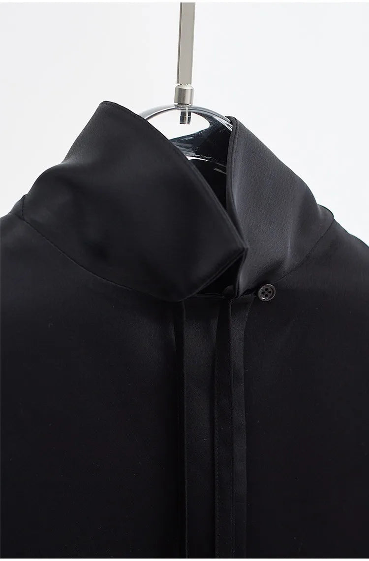 Women's Triacetate Embroidered Shirt, Loose and Versatile Long-Sleeved Lace-Up Top, New Summer Style