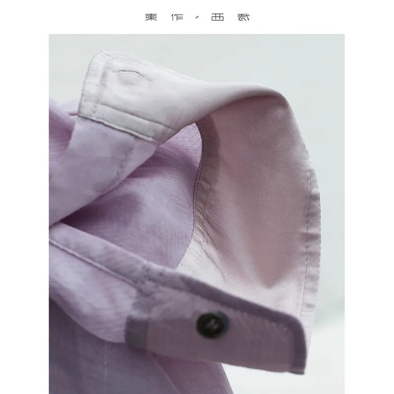 Fairy-Like~ Women's High-Quality 100% Ramie Long-Sleeved Shirt with a Stylish Design and Sun Protection