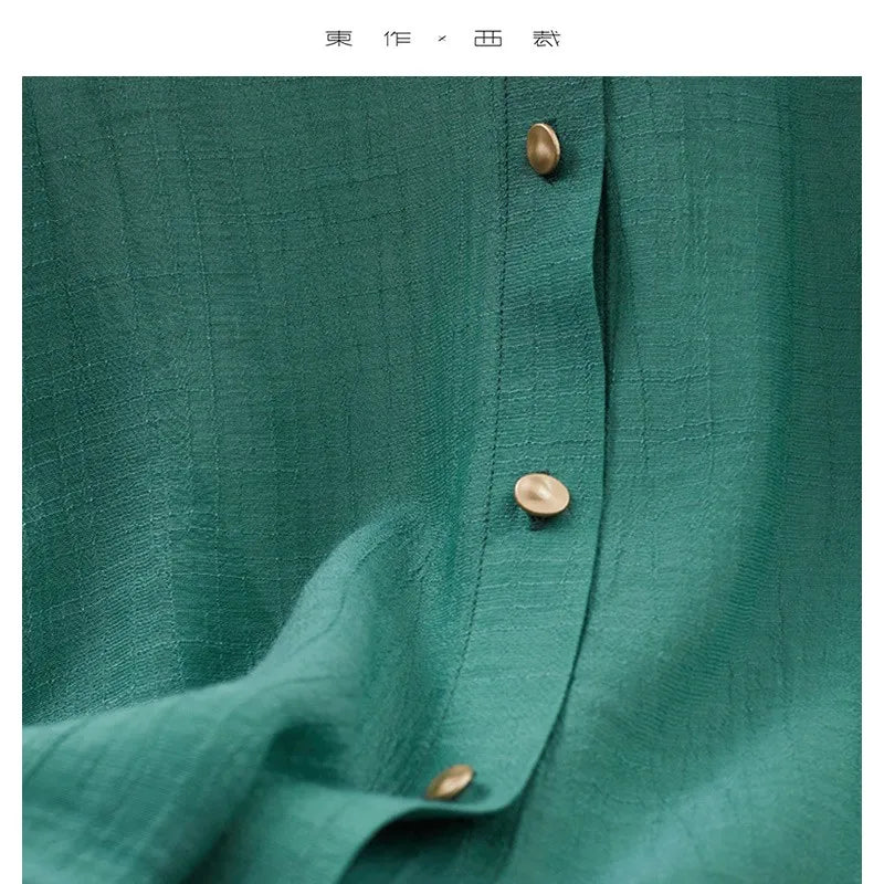 Designed High-Quality Loose and Slim Women's Shirts, Light and Breathable Long-Sleeved Drape Tops