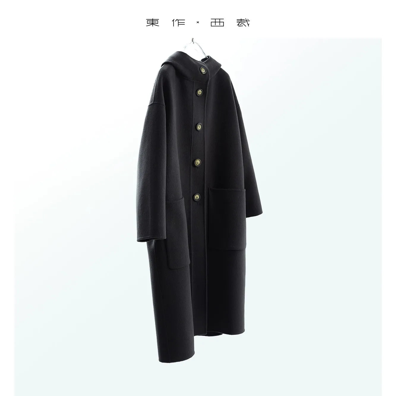 Australian Wool Double-Sided Fabric~Mid-Length Woolen Coat, Hooded Oversized Jacket for Women, New Winter Style