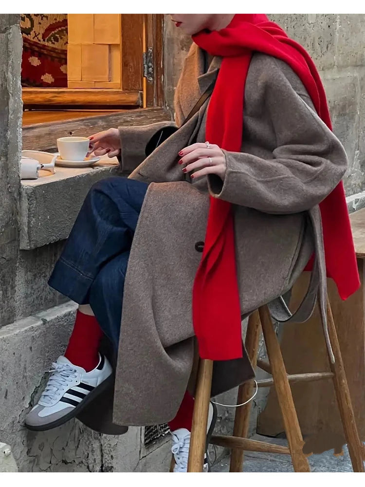 73% Merino Wool Socks~Anti-Pilling, Non-Binding, Machine Washable Wool Mid-Calf Socks in Christmas Colors for Autumn and Winter Outdoor Hiking and Warmth