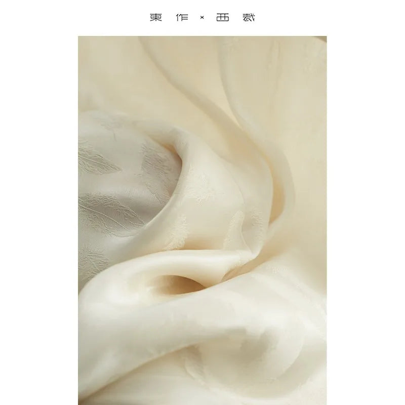 2025 Women's Summer Oversized Silk Shirt with Dark Floral Pattern, Long-Sleeved Loose Top