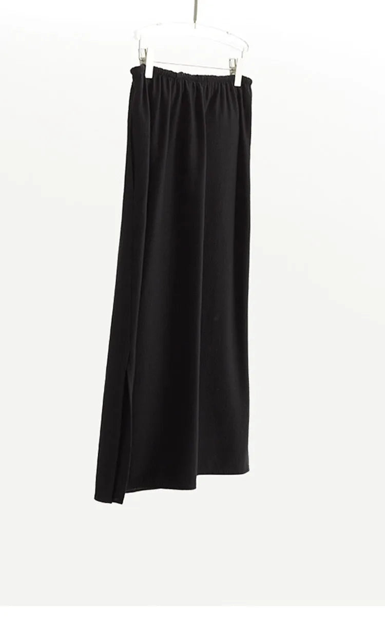 Elastic Waist 100% Wool Skirt, Women's High-Waisted Mid-Length Skirt, New Style for Autumn and Winter 2026