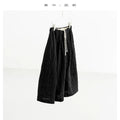 Versatile Umbrella Skirt~Autumn and Winter 100% Wool Jacquard Skirt for Women, Black Flower Bud Skirt