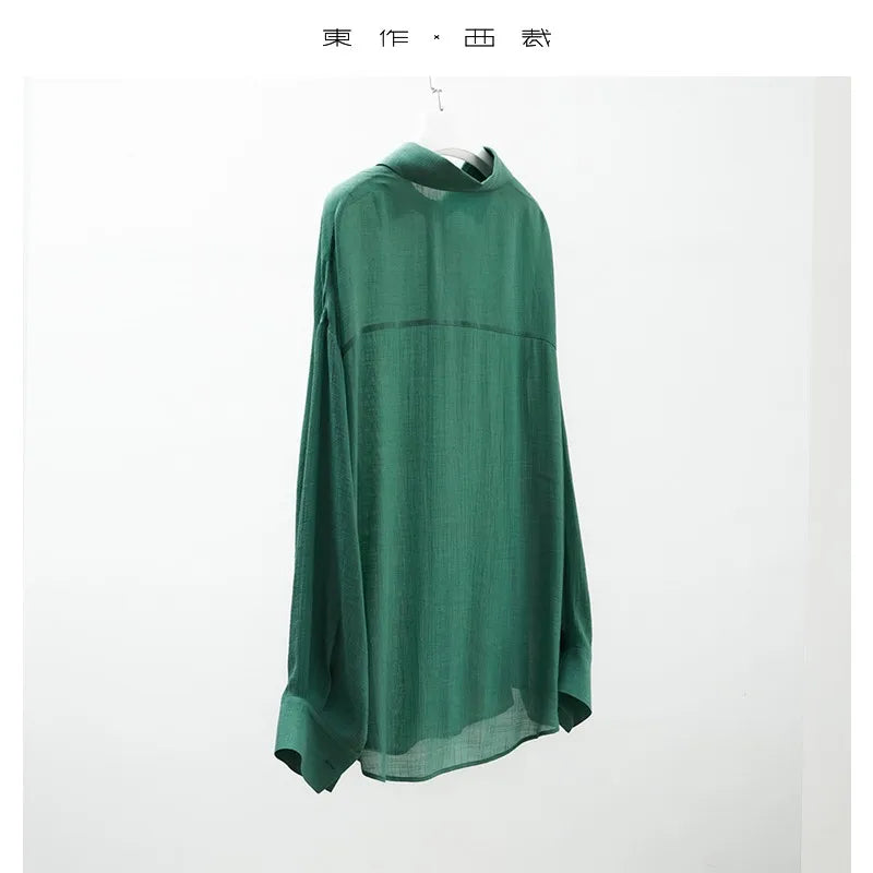 Designed High-Quality Loose and Slim Women's Shirts, Light and Breathable Long-Sleeved Drape Tops