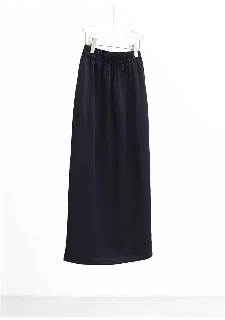 100% Acetate ~ High-Waisted Skirt, Slit Satin Long Skirt, Hip-Hugging Skirt, Women's Spring and Summer New Style