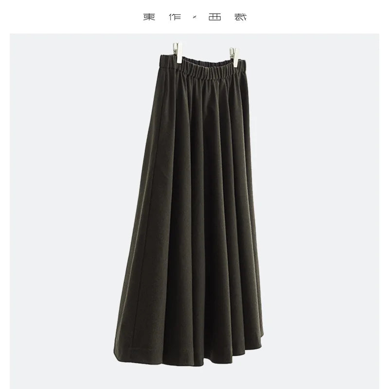 Custom Fabric, Limited Quantity~ High-Waisted Slimming A-Line Skirt, Virgin Wool Flared Skirt, Clean-Cut Workwear-Style Umbrella Skirt, New Model for Autumn/Winter 2025