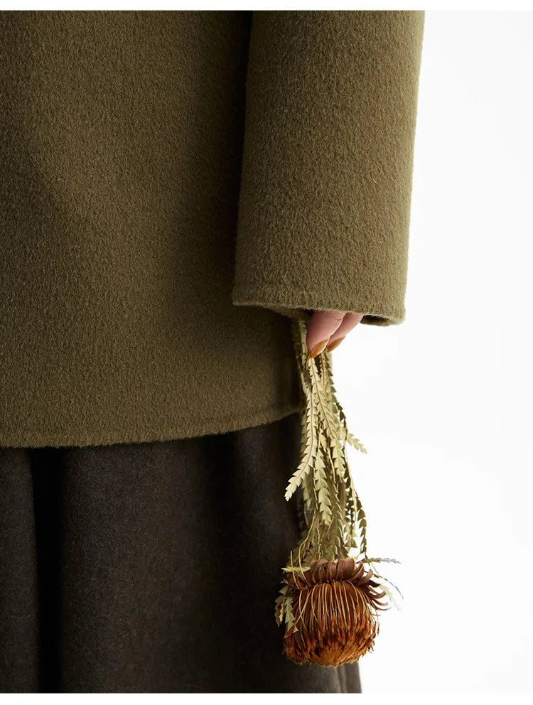 Double-Sided Wool~100% Wool Coat, Woolen Suit Jacket, Women's Oversized Top