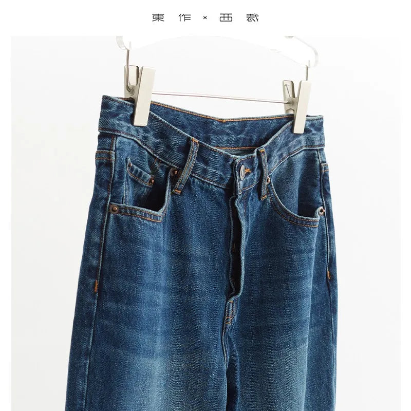 For Petite People, Just Go for It~ Slim-Fit, Flattering, Straight-Leg Pure Cotton Jeans, Casual Pants, Versatile Style