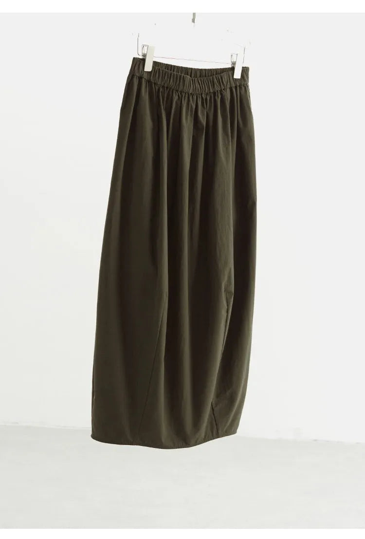 Niche Designer Style~Women's Elastic Waist Floral Bud Skirt with a Unique Cocoon-Shaped Design, New for Spring 2026