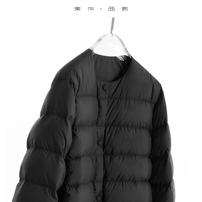 Goose Down~Round Neck down Jacket, Warm and Versatile Coat for Petite Women, Women's Clothing, New Autumn/Winter 2025 Collection