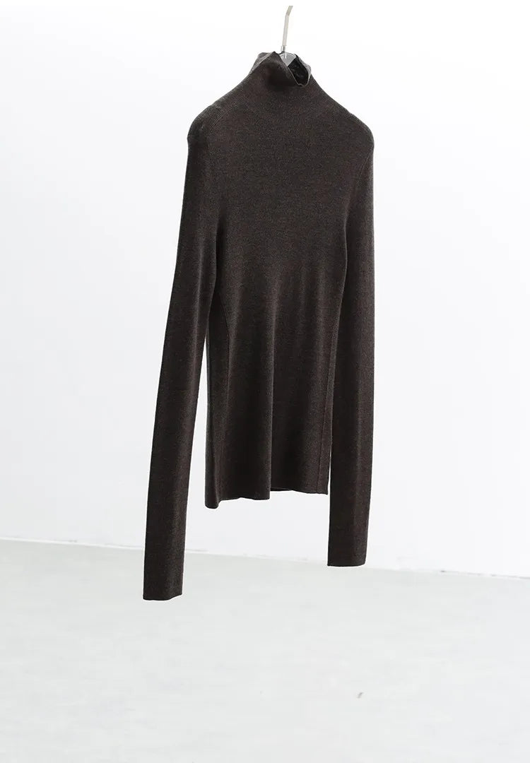 Versatile Item~100% Wool Base Layer Slim-Fit Pullover Turtleneck Sweater for Women, New Autumn and Winter Collection