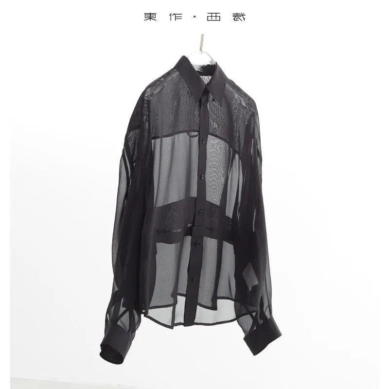 2025 Summer New Women's 100% Mulberry Silk Oversize Shirt Loose Slimming Top