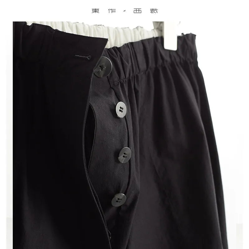 Color-Blocked Wide-Leg Pants, Cropped Pants for Women, Loose Plus-Size Pants, New Arrivals for Spring/Summer 2026