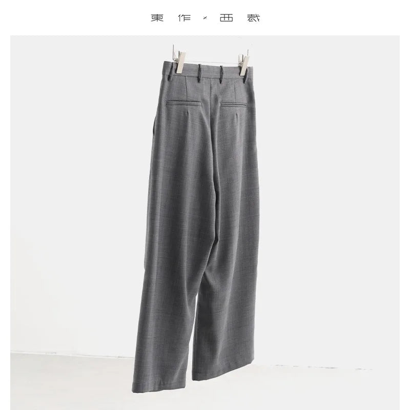 Designer Style~ High-Quality Fine-Spun Wool Blend Lightweight Breathable Cropped Pants, Wear-Resistant, Wrinkle-Resistant, Low-Waist Versatile Pants, 2025 Autumn/Winter New Model