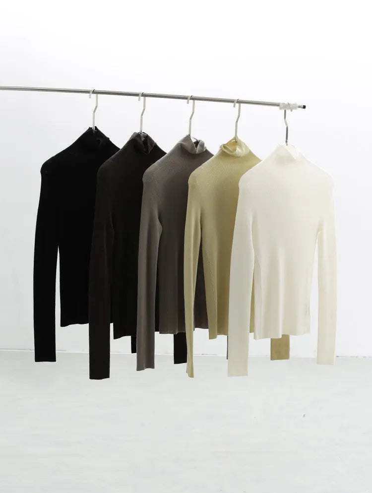 Versatile Item~100% Wool Base Layer Slim-Fit Pullover Turtleneck Sweater for Women, New Autumn and Winter Collection