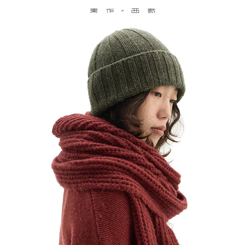 Women's Wool Knit Hat 65%Wool 25%Yak 10%Cashmere