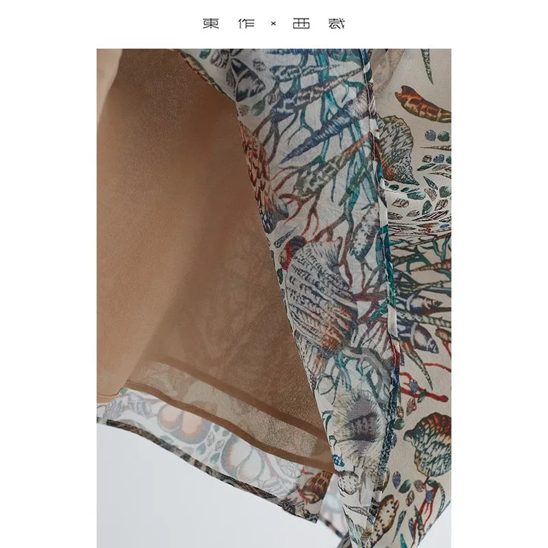 Bohemian Style ~ 100% Silk Shirt, Sleeveless, Lightweight, Niche Top, Women's Pullover, Summer 2025