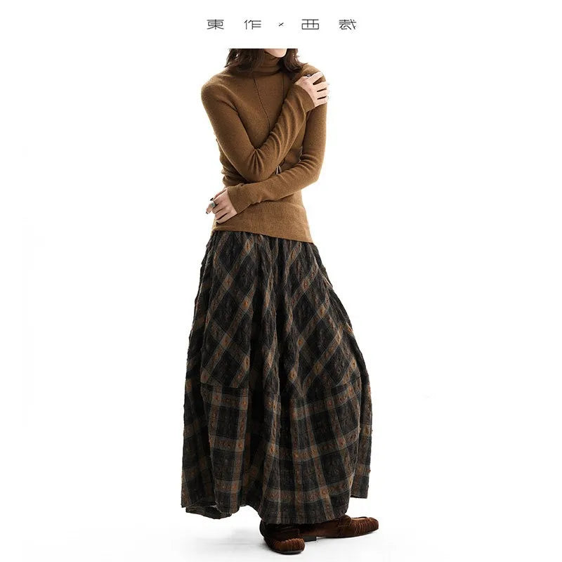 Retro British-Style Skirt~ Wool Plaid Bud Skirt, Versatile Skirt for Autumn and Winter, 2025 Autumn and Winter New Style
