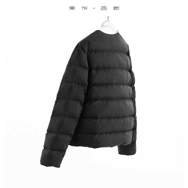 Goose Down~Round Neck down Jacket, Warm and Versatile Coat for Petite Women, Women's Clothing, New Autumn/Winter 2025 Collection