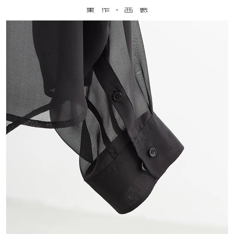 2025 Summer New Women's 100% Mulberry Silk Oversize Shirt Loose Slimming Top