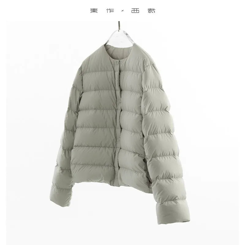 Goose Down~Round Neck down Jacket, Warm and Versatile Coat for Petite Women, Women's Clothing, New Autumn/Winter 2025 Collection