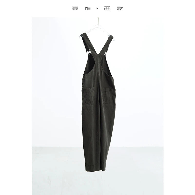 Age-Reducing Lazy Style~ Women's All-Cotton Denim Overalls, Loose Fit, Slimming Straight-Leg Jumpsuit, New for Autumn/Winter 2025